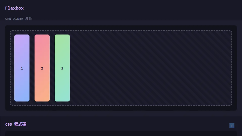 CSS Flexbox 視覺化 preview