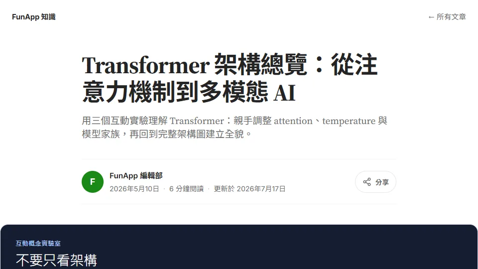 Transformer 架構總覽 preview