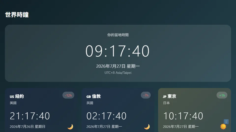 世界時鐘 preview